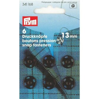 Prym  Aannaaidrukknopen MS 13 mm zwart