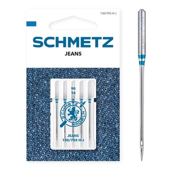 Schmetz Jeans naalden dikte 90 - 1 x 5 naalden op kaart