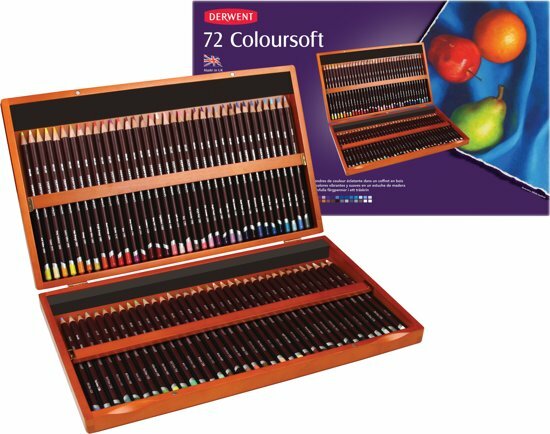 Derwent Coloursoft houten kist 72 stuks 